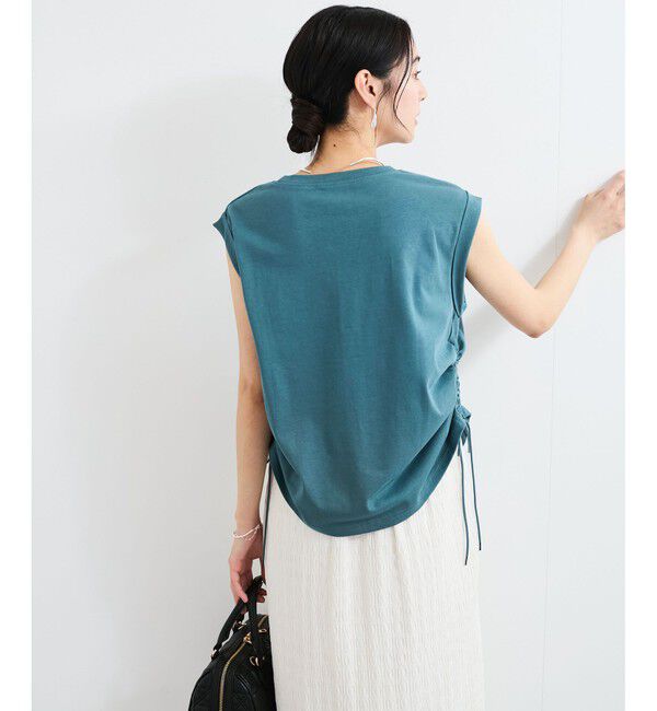 VIS「【WEB限定】サイドドロストシャーリングカットソー」|Tシャツ・カットソー|