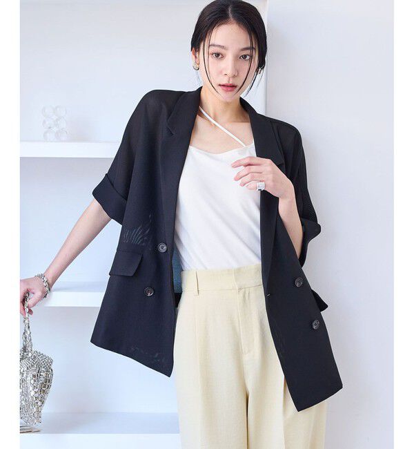 VIS「【洗える】メッシュドルマンサマージャケット」|テーラードジャケット|