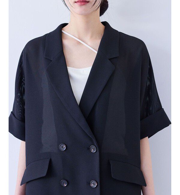 VIS「【洗える】メッシュドルマンサマージャケット」|テーラードジャケット|
