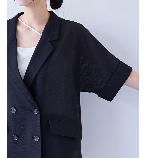 VIS「【洗える】メッシュドルマンサマージャケット」|テーラードジャケット|