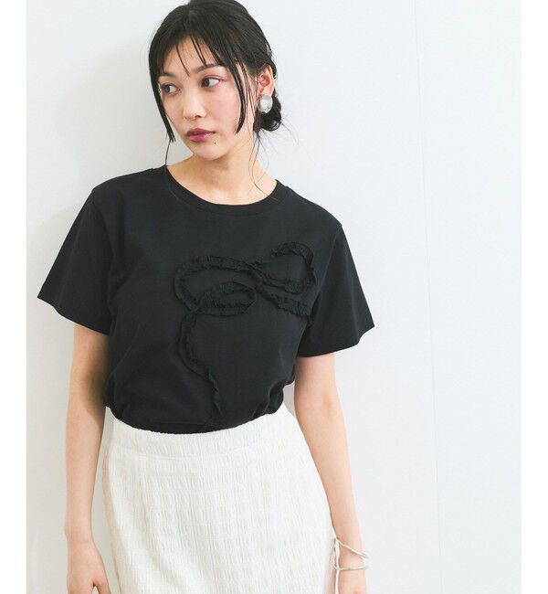 VIS「フリルテープ刺繍アソートTシャツ」|Tシャツ・カットソー|