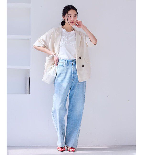 VIS「フリルテープ刺繍アソートTシャツ」|Tシャツ・カットソー|