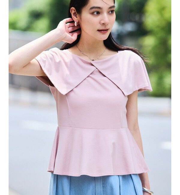 VIS「【WEB限定】ビッグカラーペプラムカットソー」|Tシャツ・カットソー|ピンク(63)