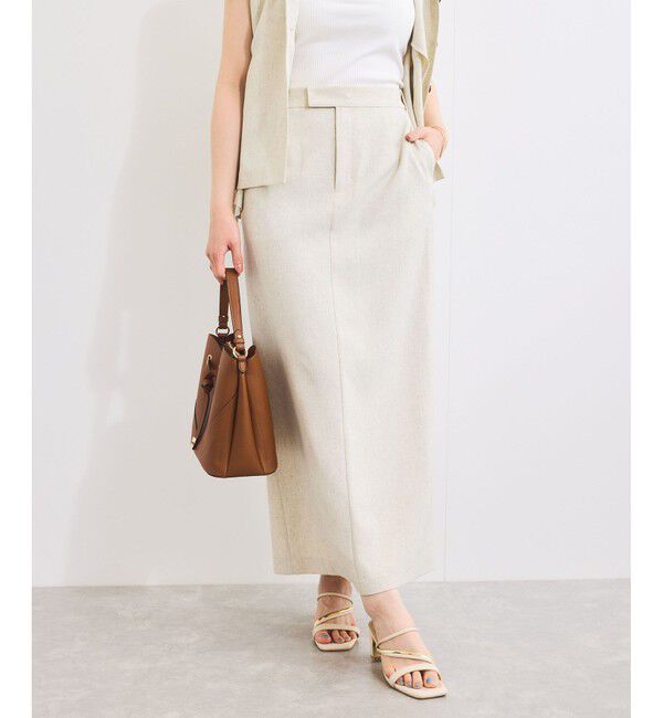 VIS「【セットアップ対応】Iラインスリットスカート」|スカート|オフホワイト(15)