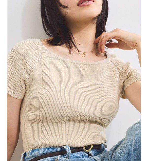 VIS「ワイドスクエアネックニット」|ニット・セーター|