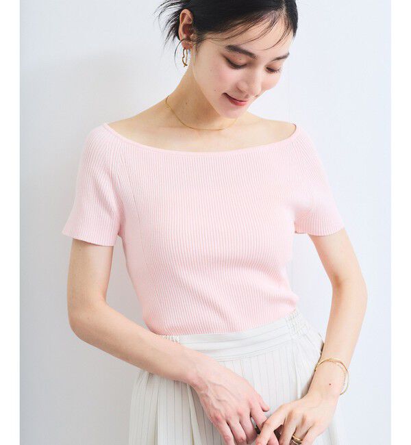 VIS「ワイドスクエアネックニット」|ニット・セーター|