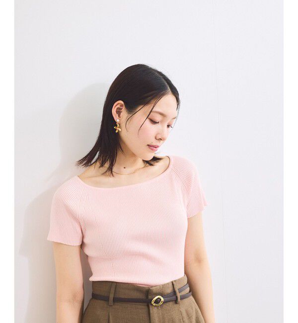 VIS「ワイドスクエアネックニット」|ニット・セーター|