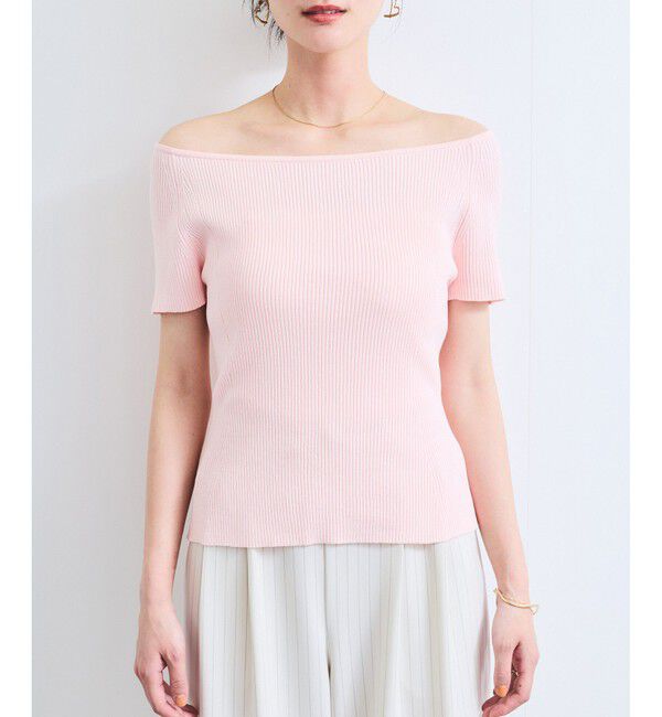 VIS「ワイドスクエアネックニット」|ニット・セーター|