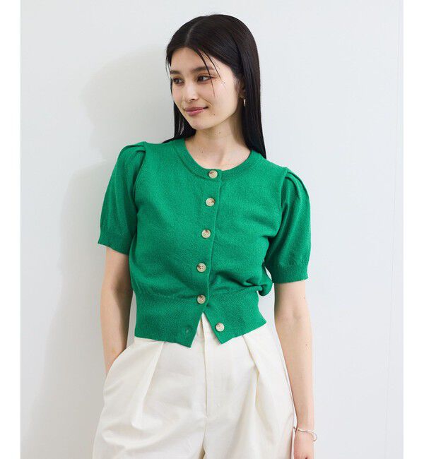 VIS「【UVケア/洗える】ハーフスリーブニットトップスカーディガン」|カーディガン|