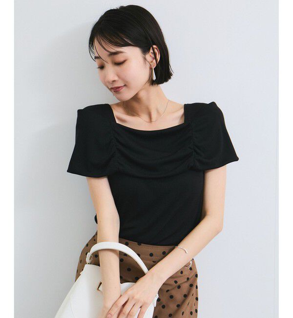 VIS「オフショルダーテレコカットソープルオーバー」|ニット・セーター|ブラック(01)