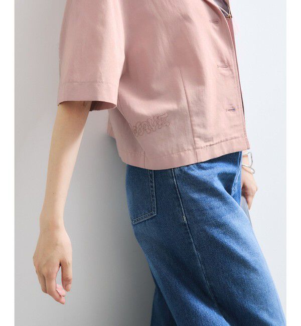 VIS「【Chocomoo】VIS別注バック刺繍クロップドハーフスリーブシャツ」|シャツ・ブラウス|