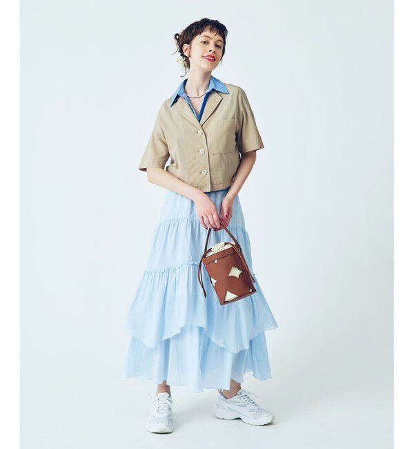 VIS「【Chocomoo】VIS別注バック刺繍クロップドハーフスリーブシャツ」|シャツ・ブラウス|