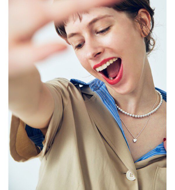 VIS「【Chocomoo】VIS別注バック刺繍クロップドハーフスリーブシャツ」|シャツ・ブラウス|