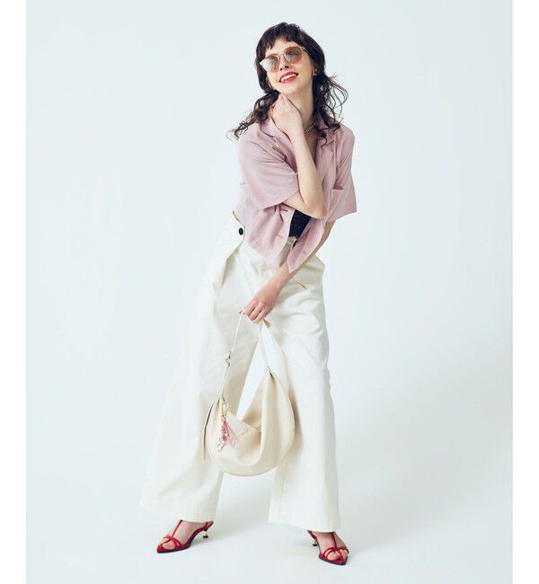 VIS「【Chocomoo】VIS別注バック刺繍クロップドハーフスリーブシャツ」|シャツ・ブラウス|