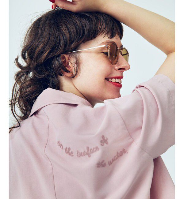 VIS「【Chocomoo】VIS別注バック刺繍クロップドハーフスリーブシャツ」|シャツ・ブラウス|