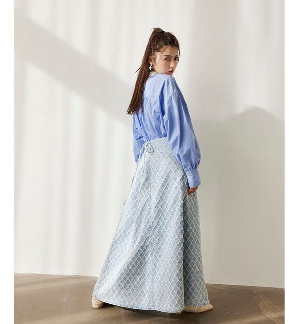 VIS「バックレースアップフレアデニムスカート/イージーケア」|スカート|