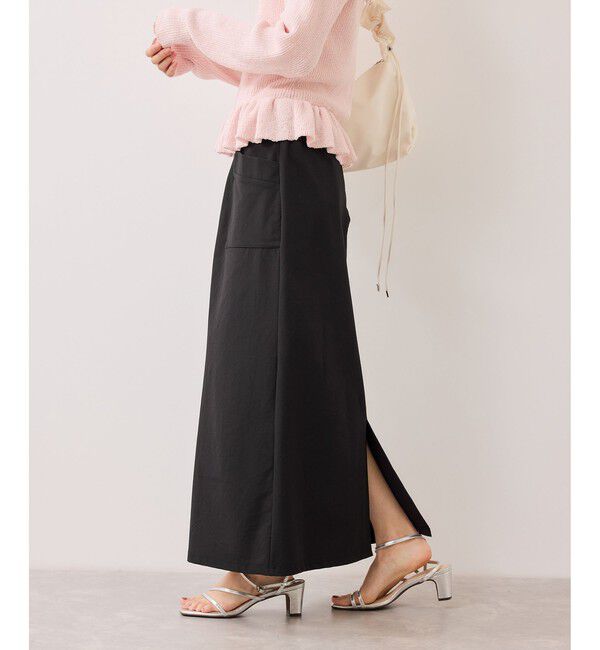 VIS「ストレッチIラインスカート」|スカート|ブラック(01)