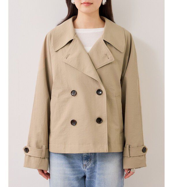 VIS「ショートトレンチコート/UVケア・撥水・花粉ガード」|トレンチコート|