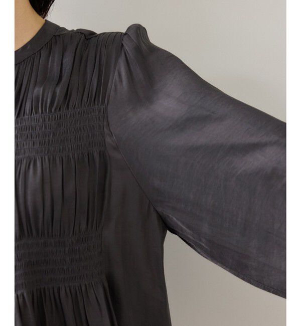 VIS「エアリーサテンシャーリングブラウス/イージーケア」|シャツ・ブラウス|