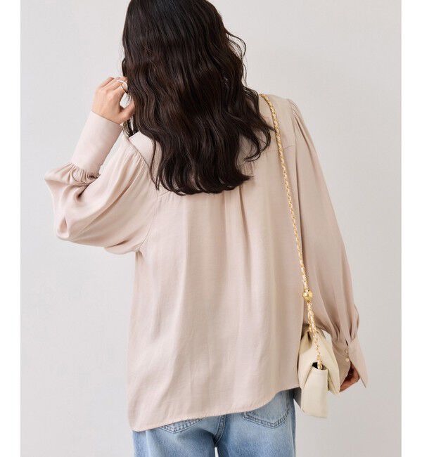 VIS「エアリーサテンシャーリングブラウス/イージーケア」|シャツ・ブラウス|