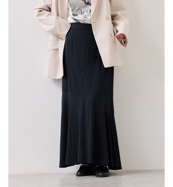 VIS「サテンツイルマーメイドスカート」|スカート|ネイビー(40)