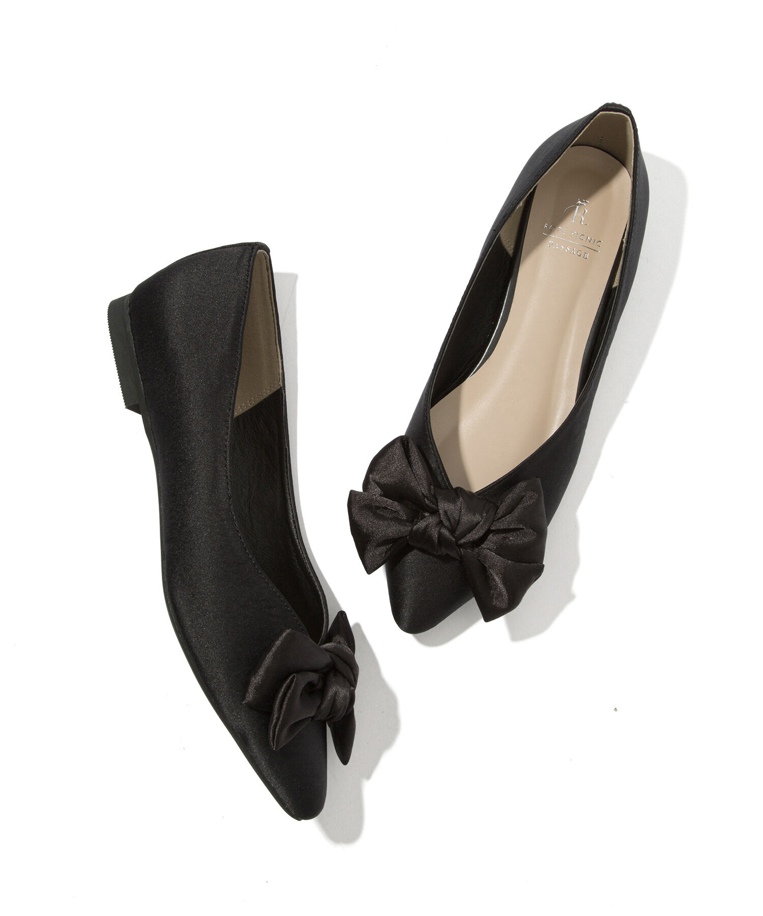 ROPE PICNIC PASSAGE「マットサテンリボンフラットシューズ」|パンプス|