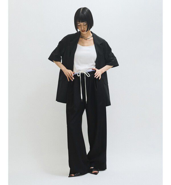 ADAM ET ROPE'「【吸水速乾】コンビウエストイージースラックス」|スラックス|