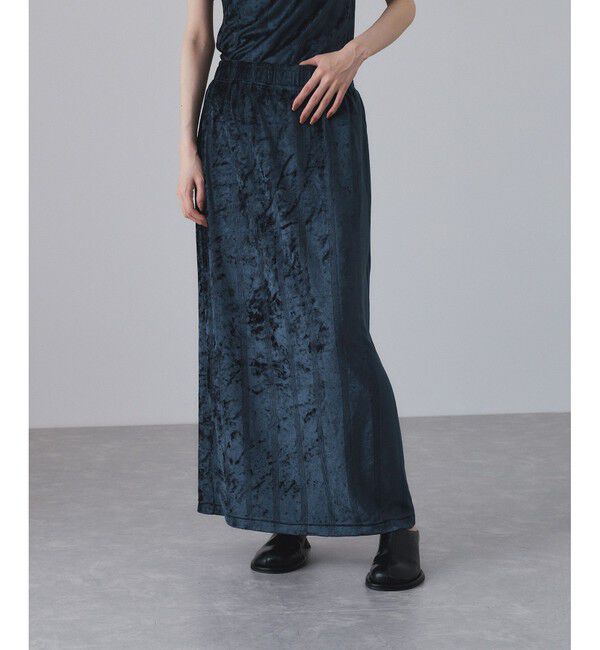 ADAM ET ROPE'「【Miller for ADAM ET ROPE'】別注 ベロアSkirt	」|スカート|ネイビー(40)