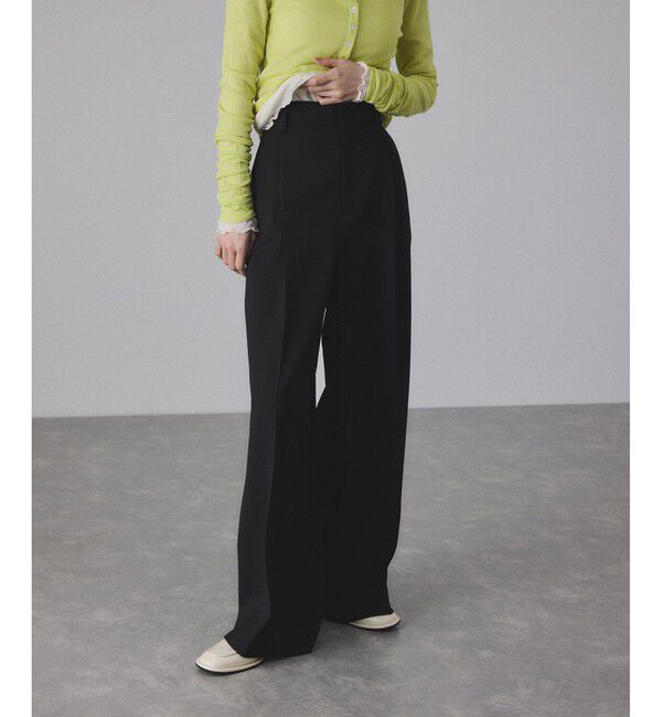 ADAM ET ROPE'「TWセミワイドスラックス」|スラックス|ブラック(01)