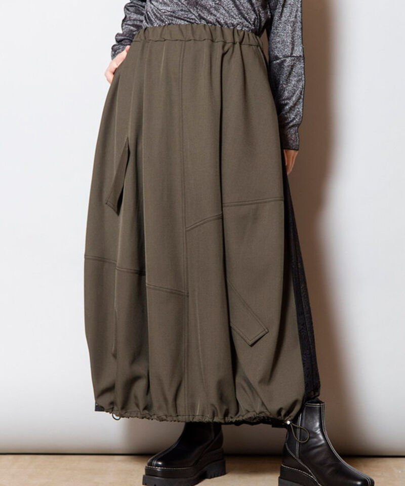  「レースプリーツ切替スカート」|スカート|KHAKI