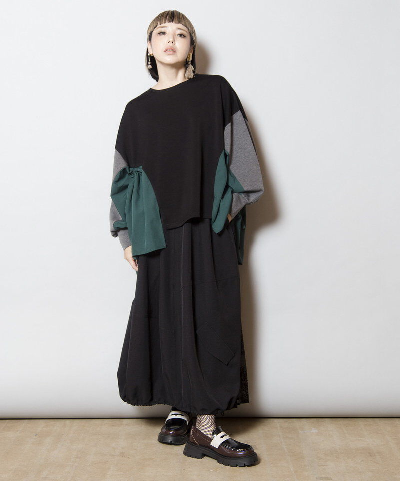  「レースプリーツ切替スカート」|スカート|