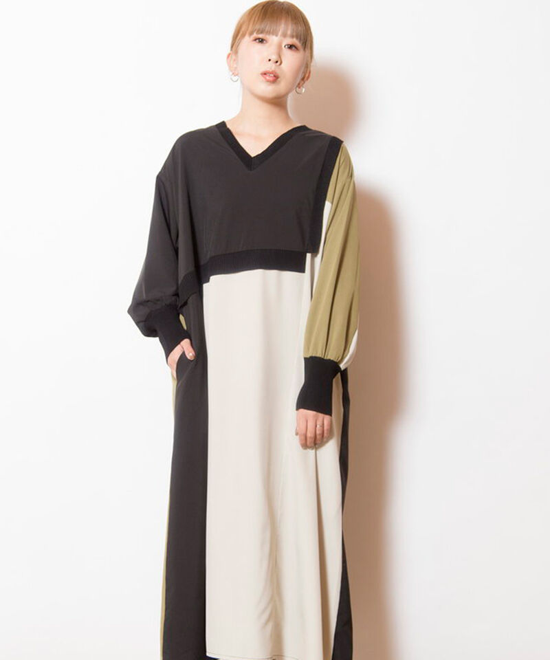  「2WAY配色切替ワンピース」|ワンピース|L.BEIGE