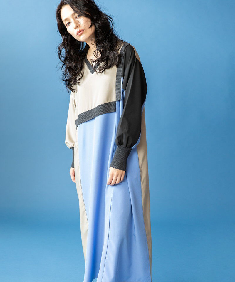  「2WAY配色切替ワンピース」|ワンピース|