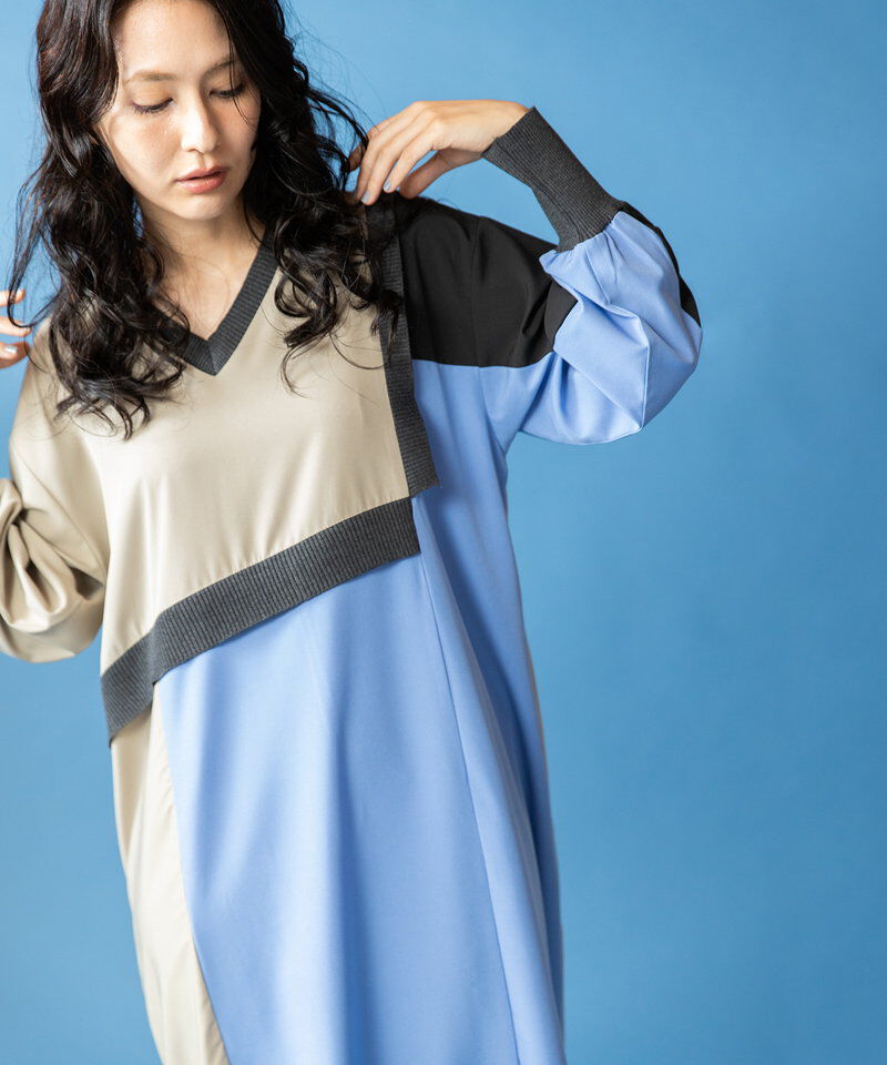  「2WAY配色切替ワンピース」|ワンピース|