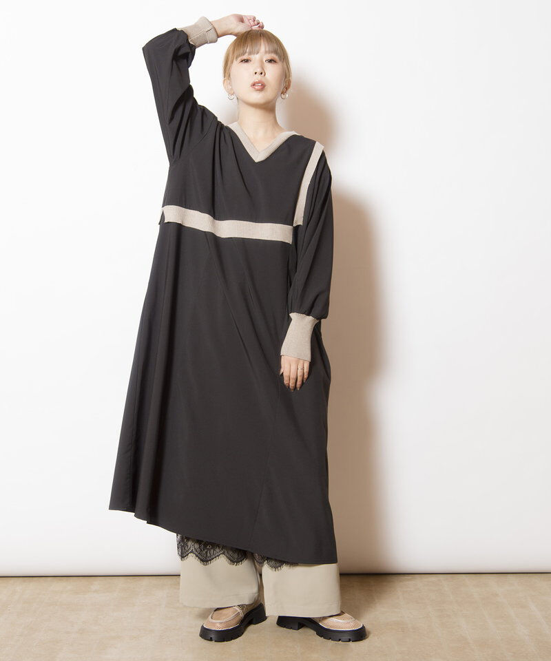  「2WAY配色切替ワンピース」|ワンピース|