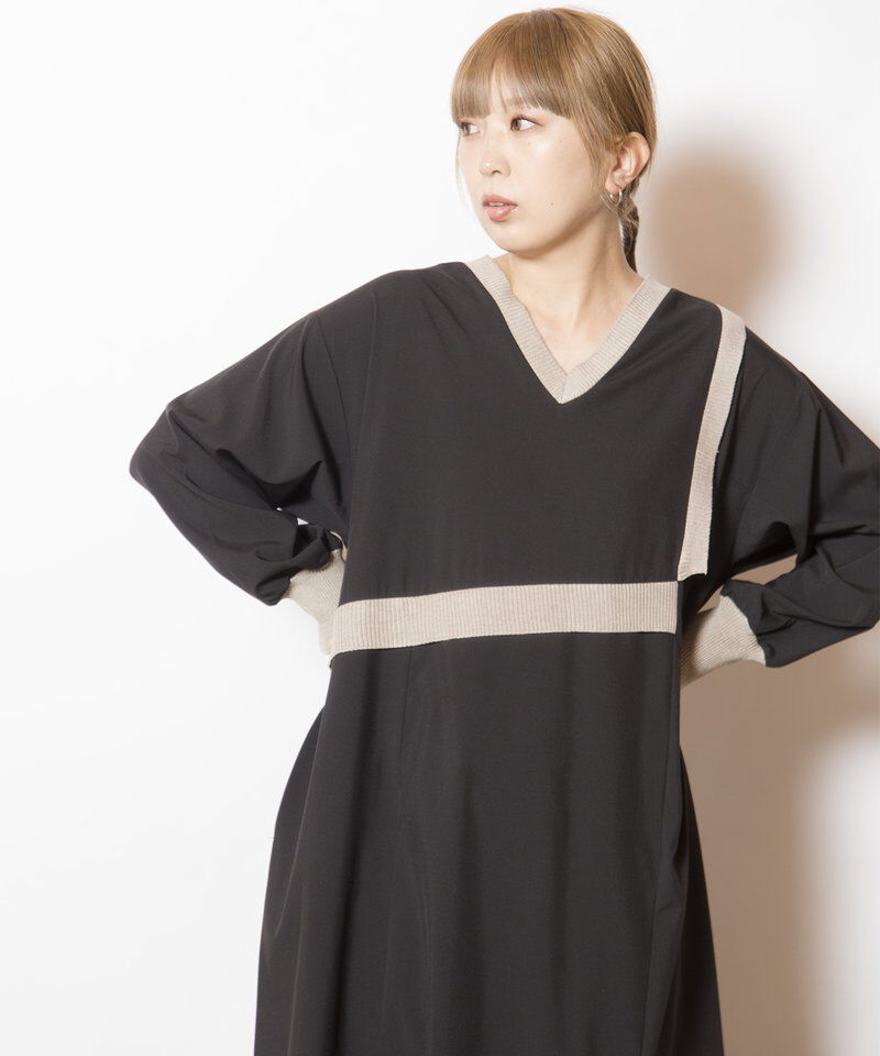  「2WAY配色切替ワンピース」|ワンピース|