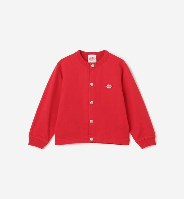 DANTON「DANTON | キッズ コットン クルーネックカーディガン」|カーディガン|RED