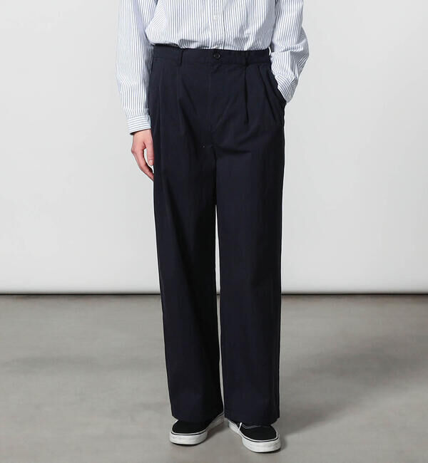 DANTON「DANTON | コットンナイロンツイル 2タックワイドイージーパンツ MEN」|チノ|