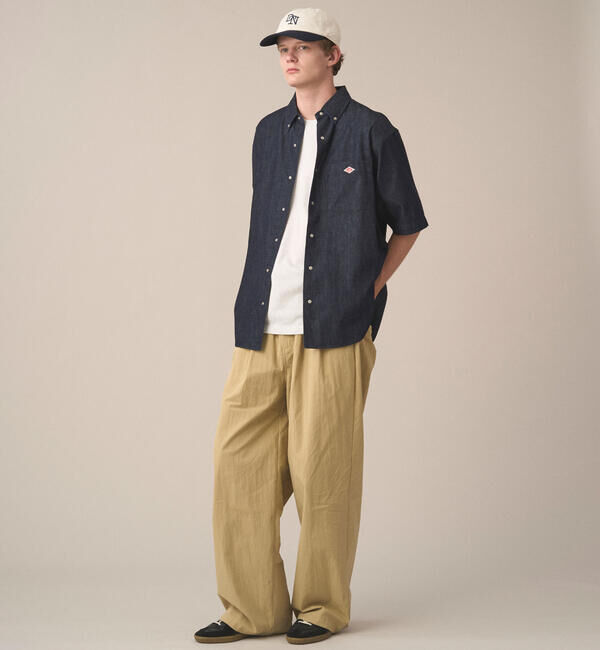 DANTON「DANTON | コットンナイロンツイル 2タックワイドイージーパンツ MEN」|チノ|