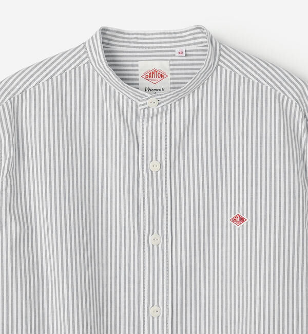 DANTON「DANTON | オックスフォード バンドカラーシャツ STRIPE MEN」|シャツ・ブラウス|
