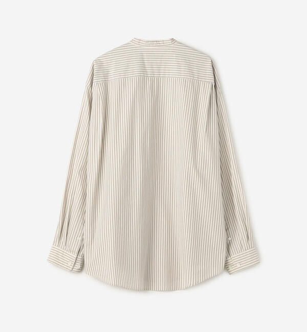 GYMPHLEX「Gymphlex | タイプライター バンドカラー 長袖シャツ STRIPE MEN」|シャツ・ブラウス|