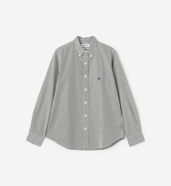 GYMPHLEX「Gymphlex | コットン 長袖ボタンダウンシャツ STRIPE WOMEN」|シャツ・ブラウス|
