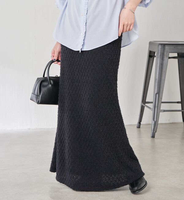  「シャギーマーメイドスカート」|スカート|ブラック