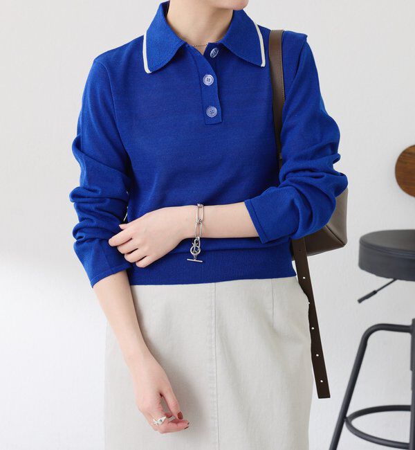  「シアーニットポロ」|ニット・セーター|