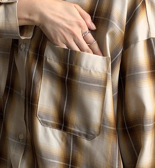  「オンブレチェックドロストシャツ」|シャツ・ブラウス|