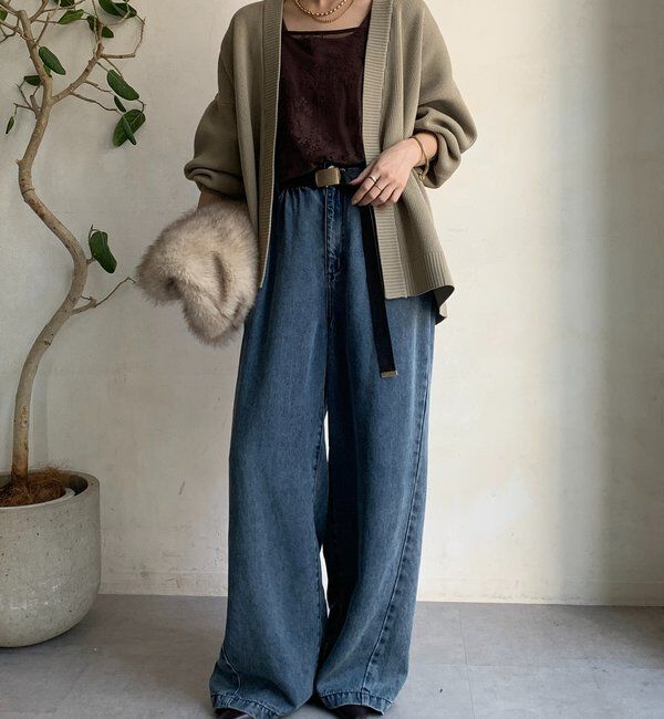  「ストレッチヤーン片畦カーディガン」|カーディガン|