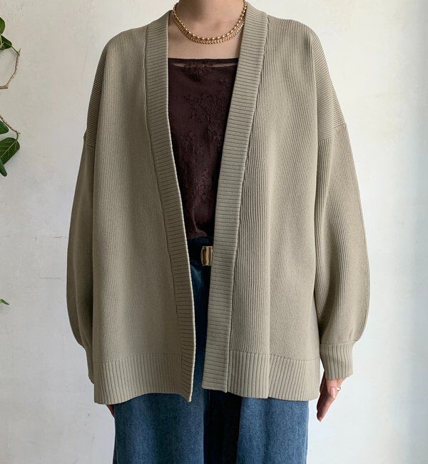 「ストレッチヤーン片畦カーディガン」|カーディガン|