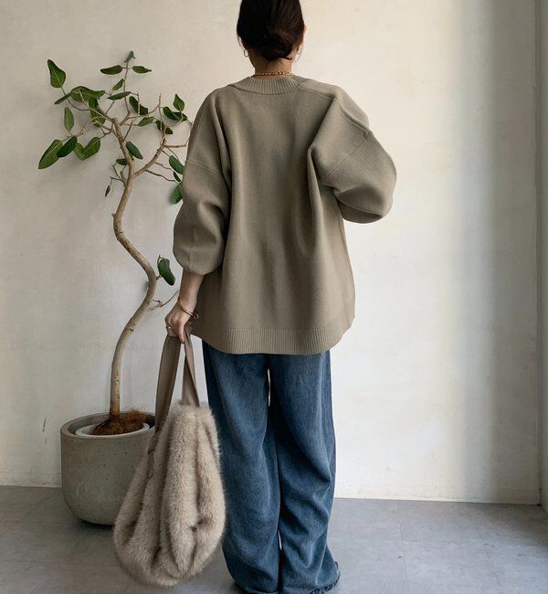  「ストレッチヤーン片畦カーディガン」|カーディガン|