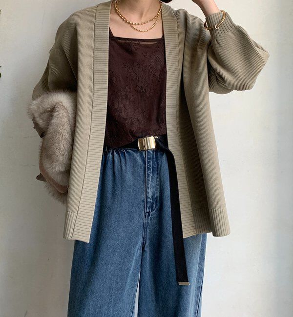  「ストレッチヤーン片畦カーディガン」|カーディガン|