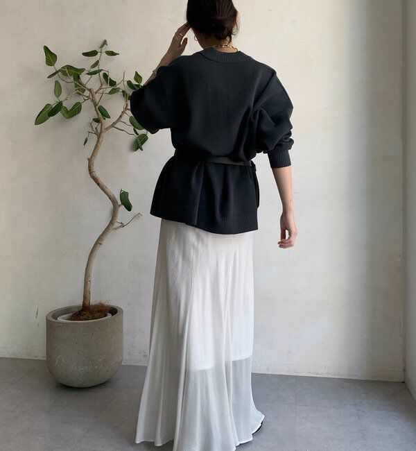  「ストレッチヤーン片畦カーディガン」|カーディガン|